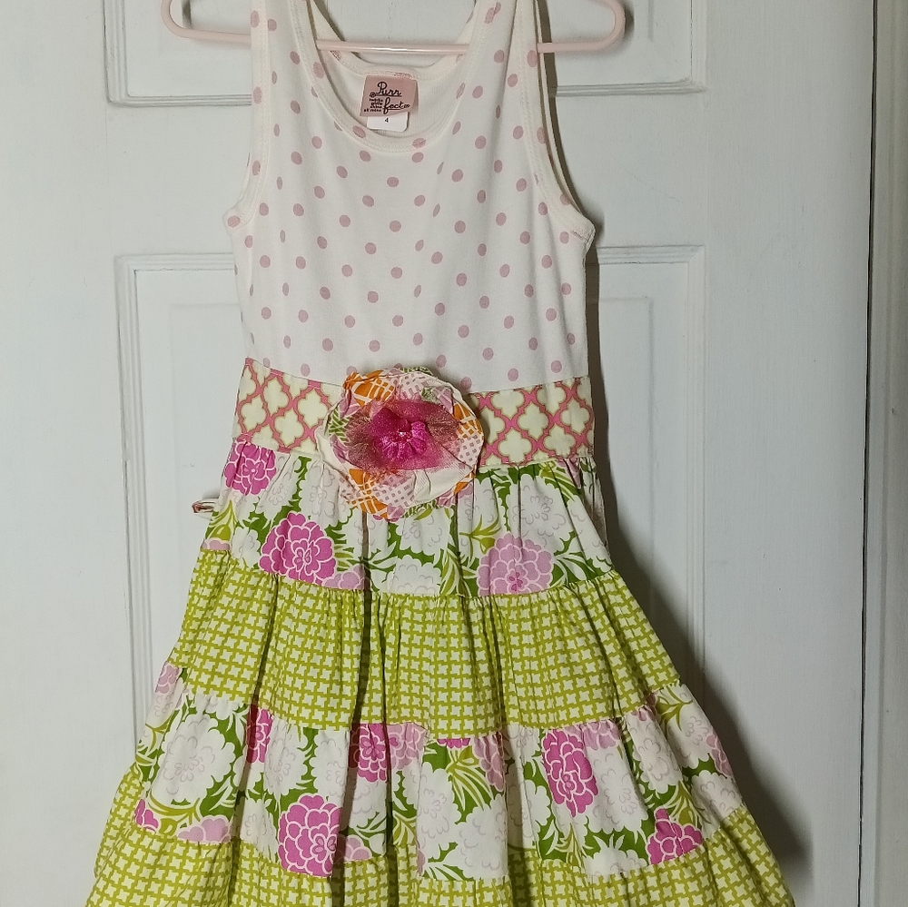 Purr Fect Twirlie Girlie Shine All Mine 4 Colorful Kids Dress Floral Patterns
